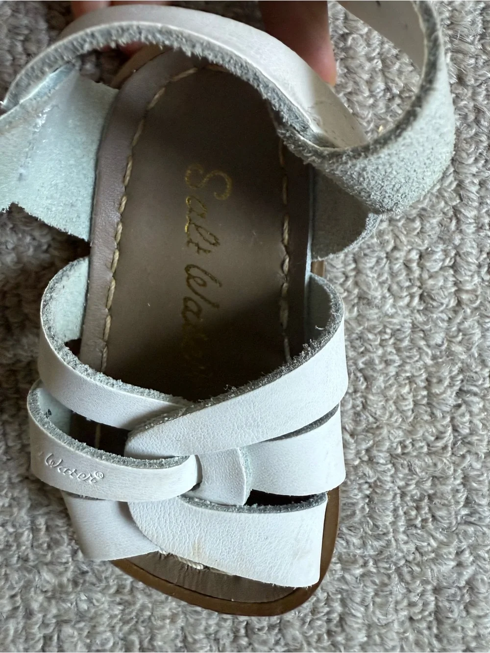 Salt Water sandals, White Toddler size 3